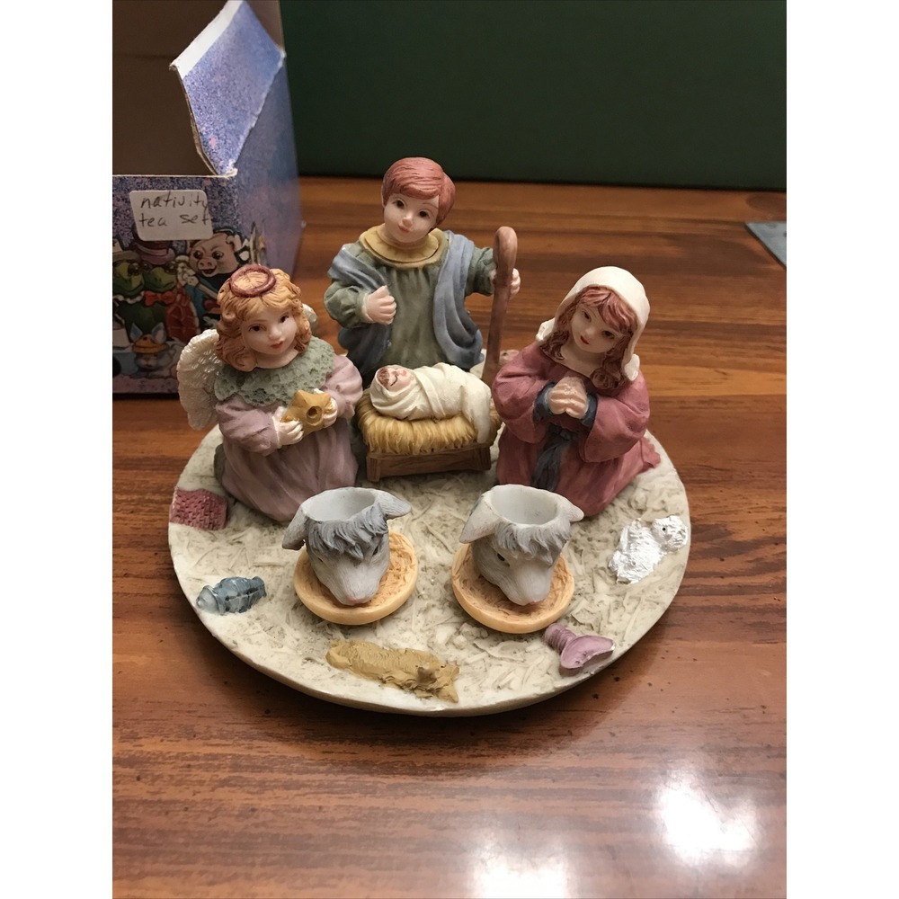 cherished moments 1995 Nativity tea time set‎